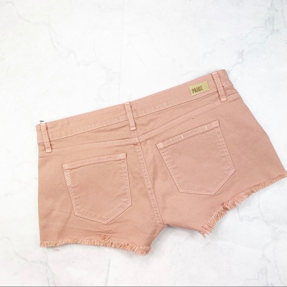 [Paige] Mauve Raw Cutoff Denim Shorts - Picture 2 of 2